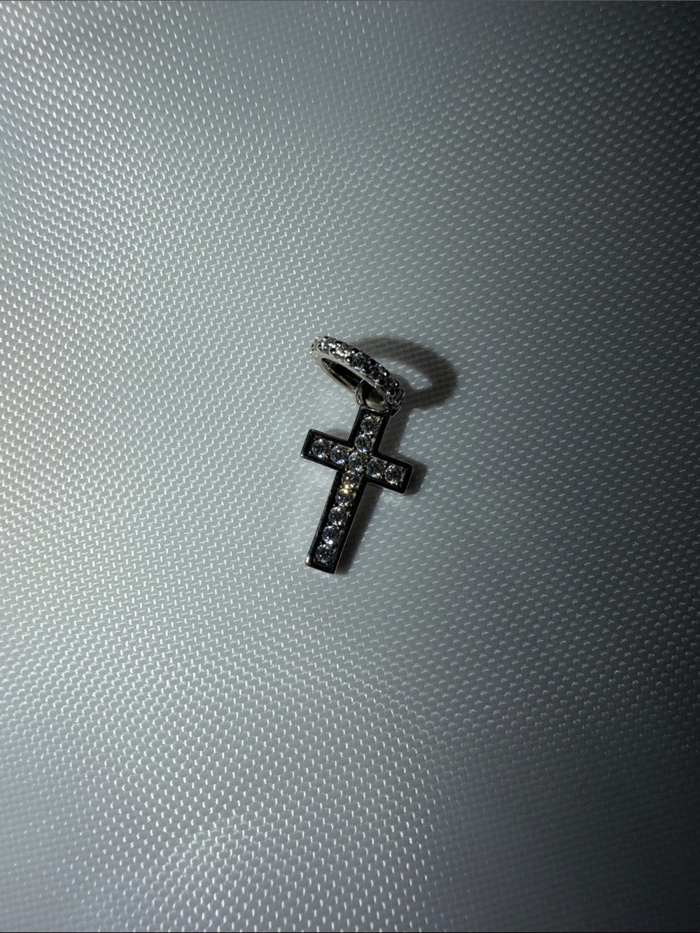 Pandora Silver Cross Pendant with Clear Stones